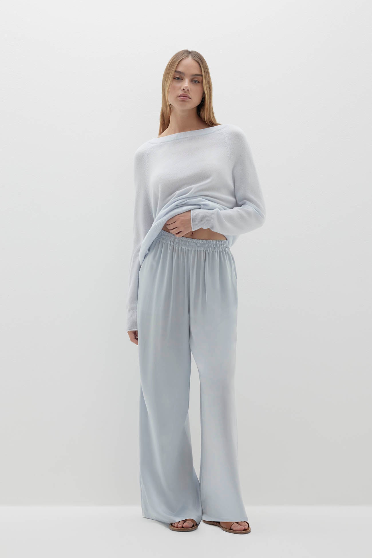 EVAN SILK WIDE LEG PANT | 33" INSEAM