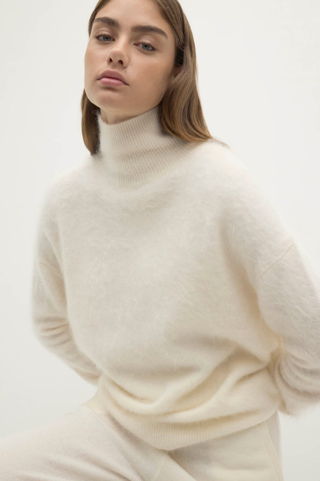 ETHEL BRUSHED CASHMERE TURTLENECK SWEATER