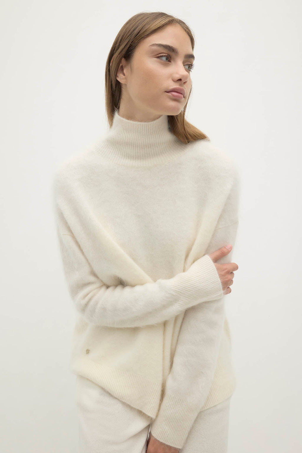 ETHEL BRUSHED CASHMERE TURTLENECK SWEATER