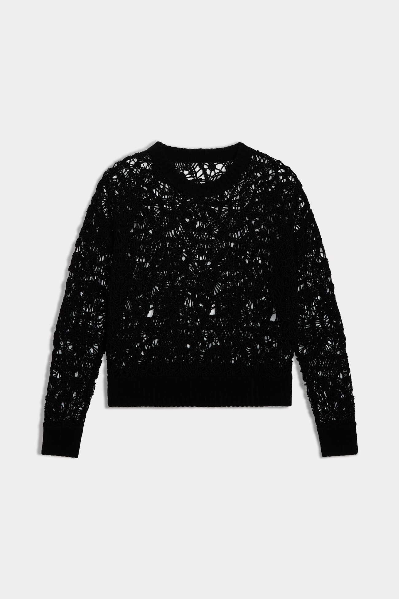 MONICA CROCHET CASHMERE BLEND CREWNECK