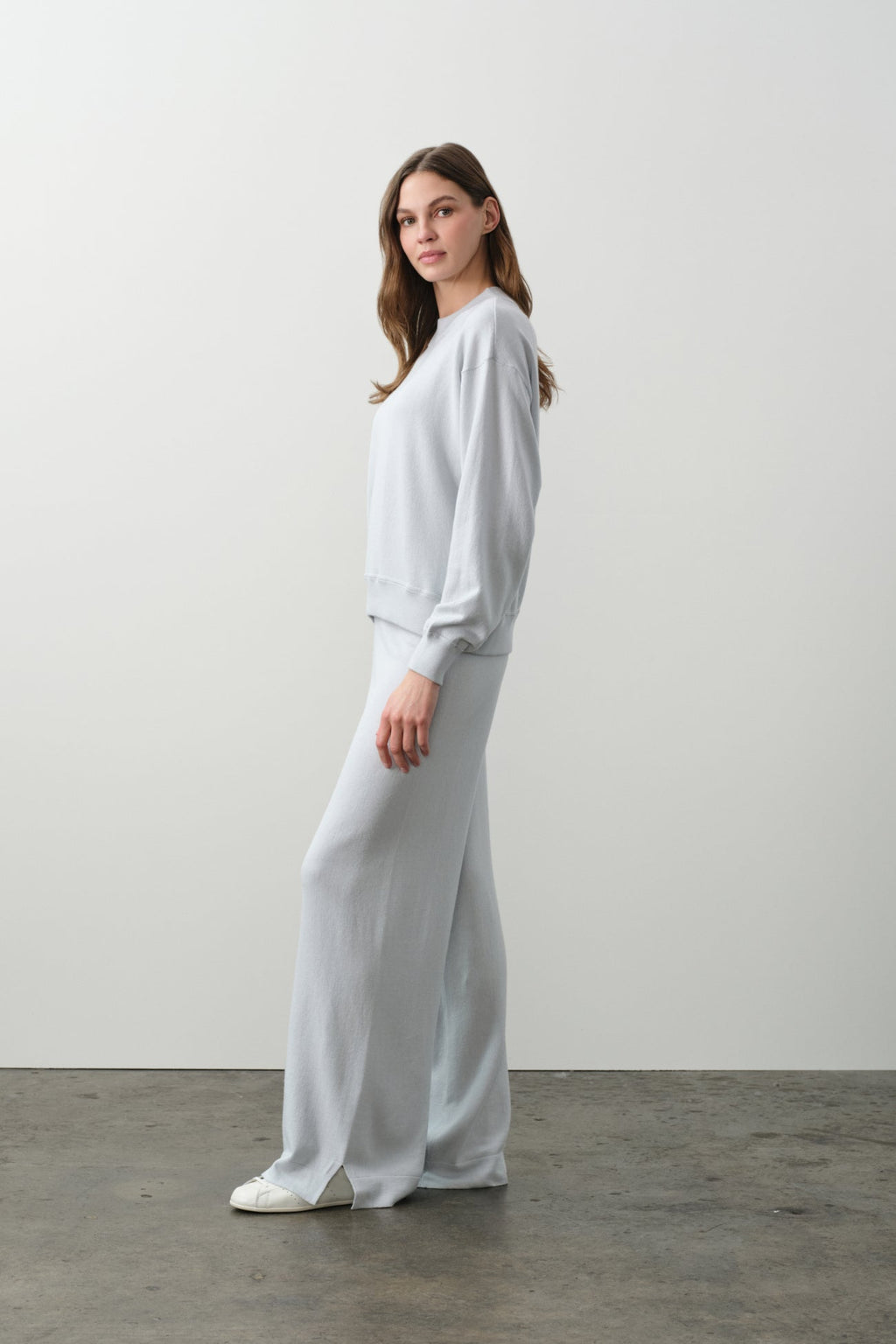 BIANKA COTTON CASHMERE CREWNECK PULLOVER