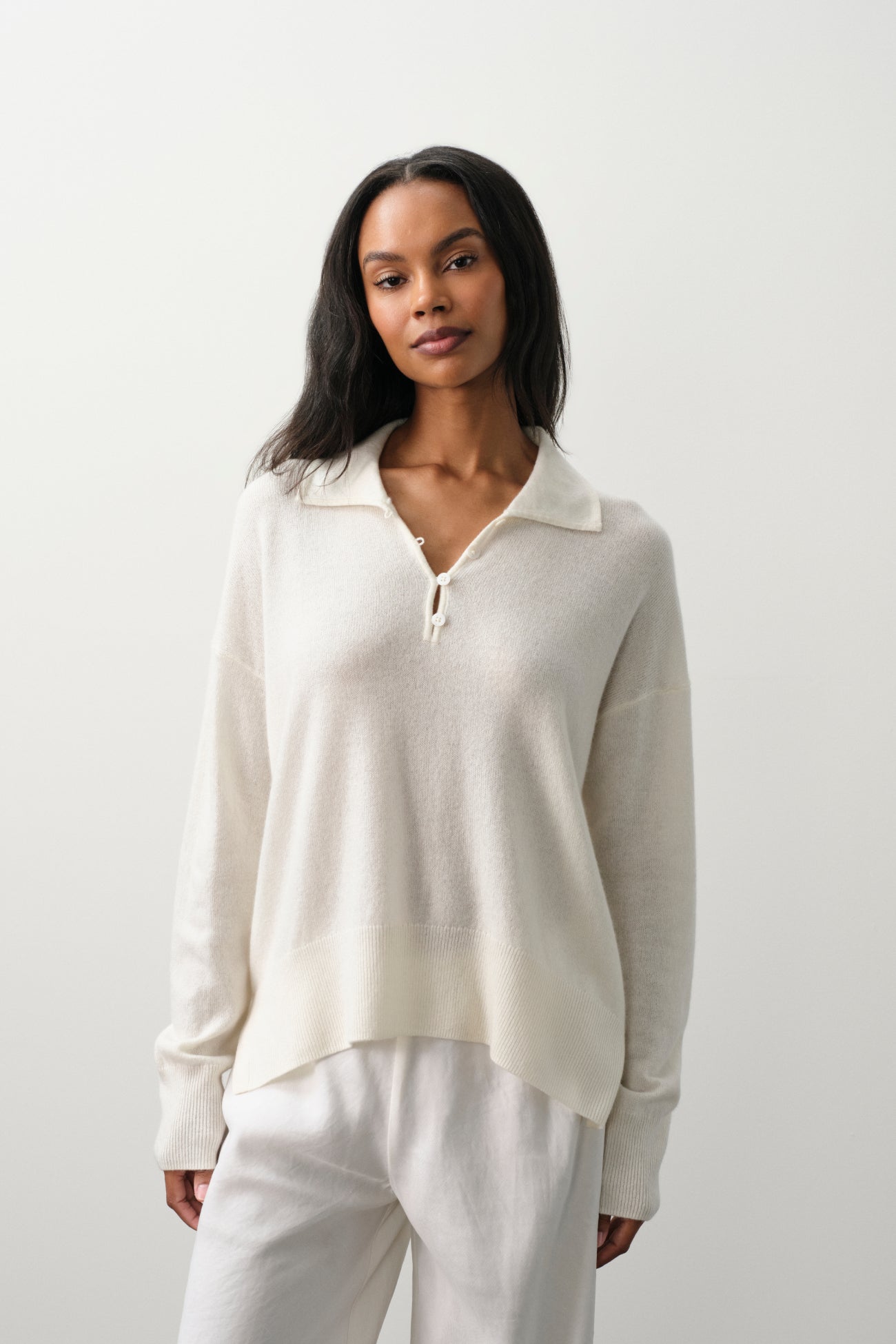 IMOGEN FEATHERWEIGHT CASHMERE POLO