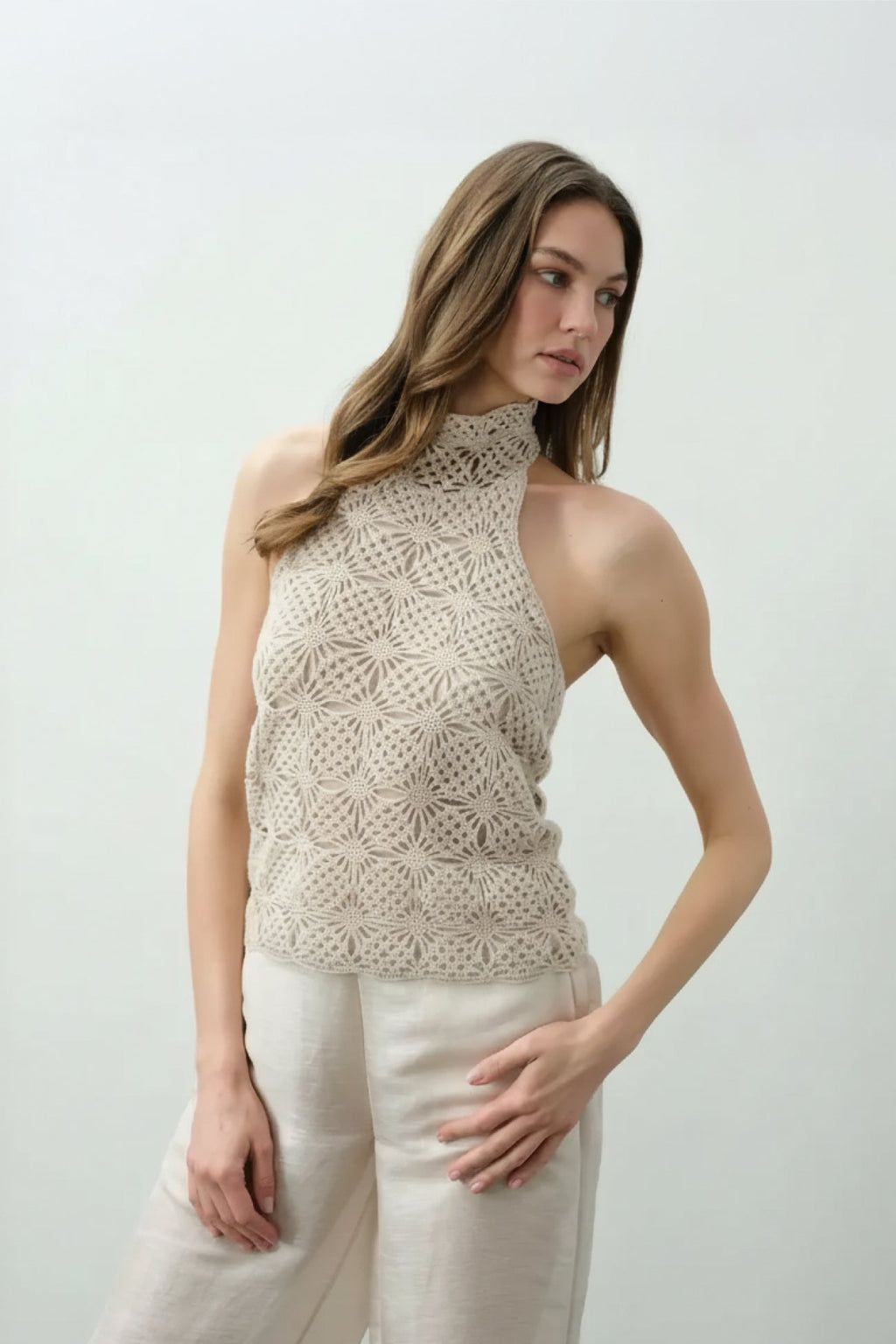 LUANA HAND-CROCHETED HALTER TOP