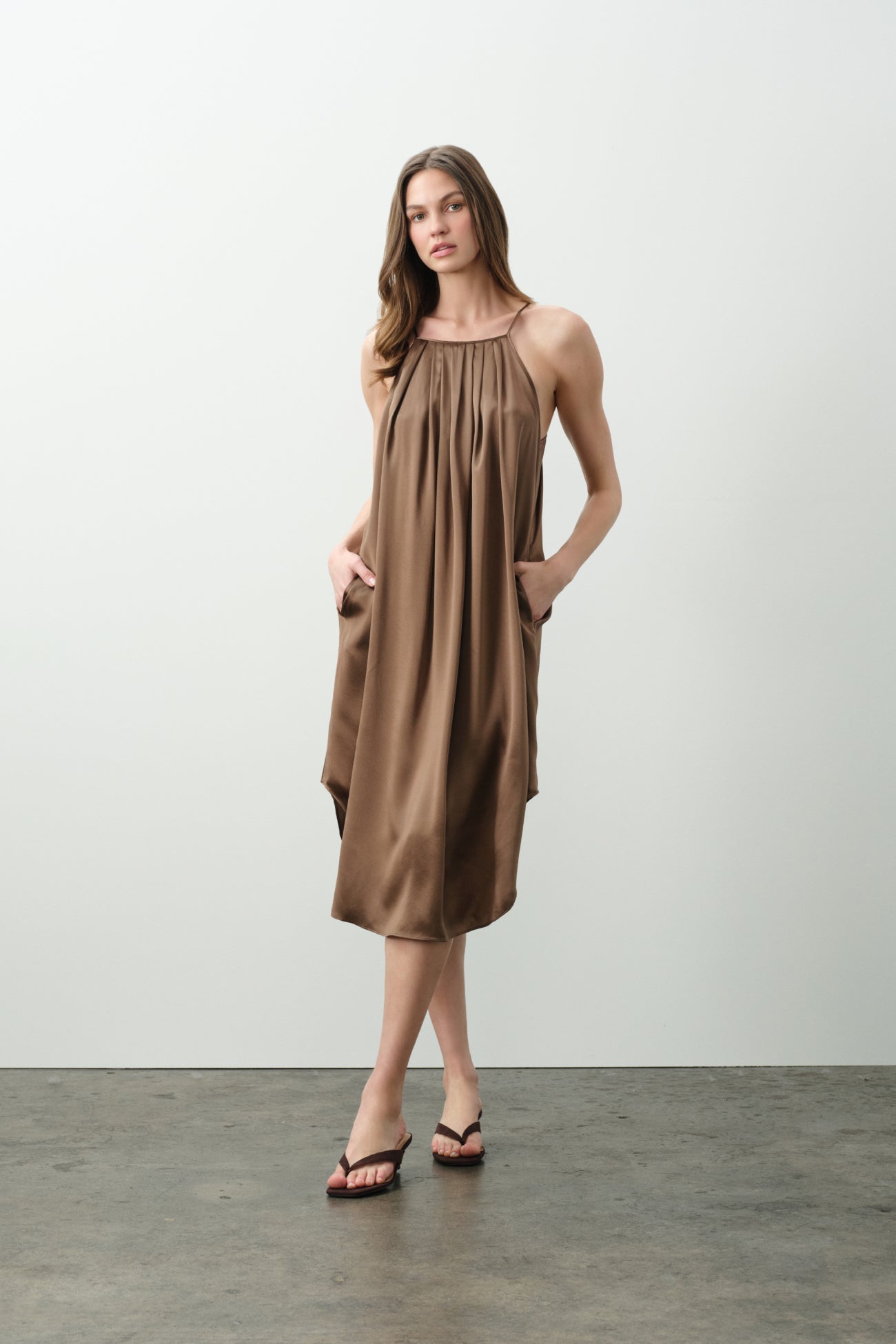 KIRA SILK MIDI DRESS