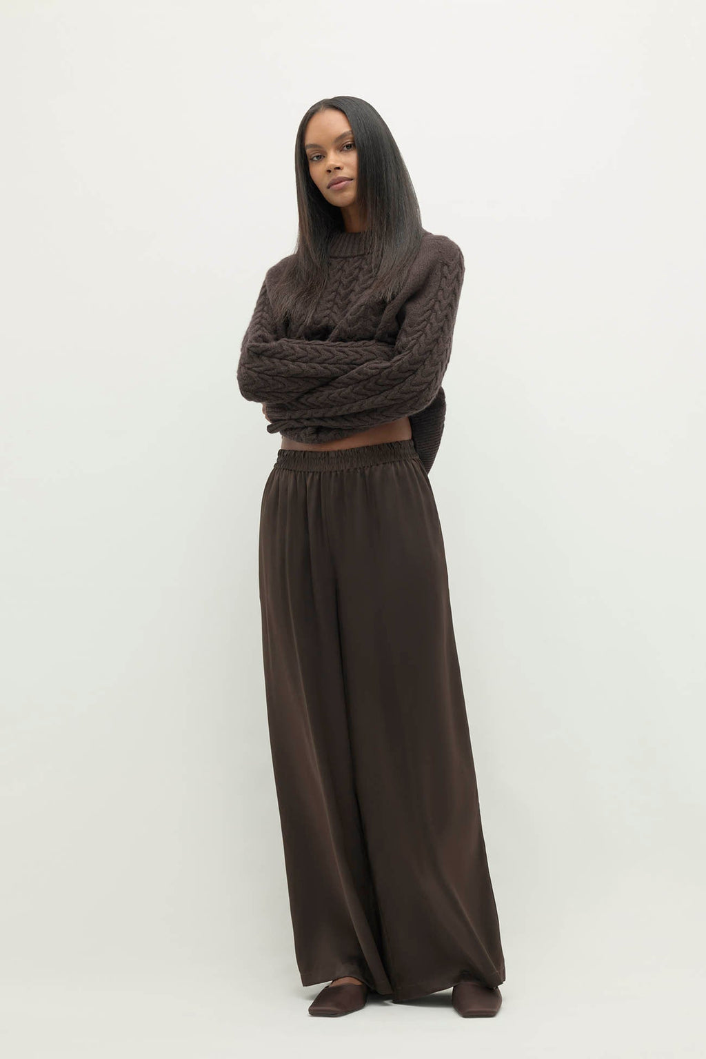 EVAN SILK WIDE LEG PANT | 30" INSEAM
